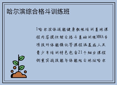 哈尔滨综合格斗训练班